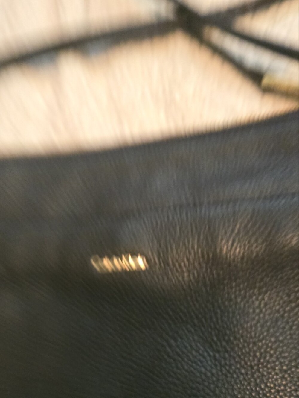 Butter-Soft Calvin Klein Black Pebbled Leather Crossbody Purse with Gold Accents - Picture 3 of 9